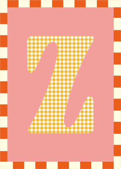 Letterposter Roze