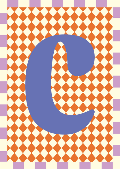Letterposter Ruit oranje