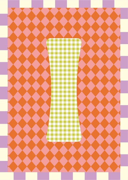Letterposter Ruit roze oranje