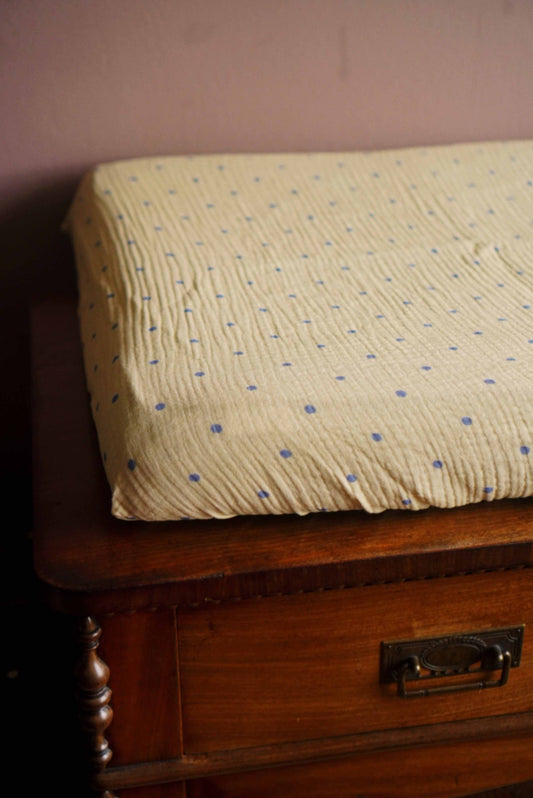 Aankleedkussenhoes Polkadot Blauw
