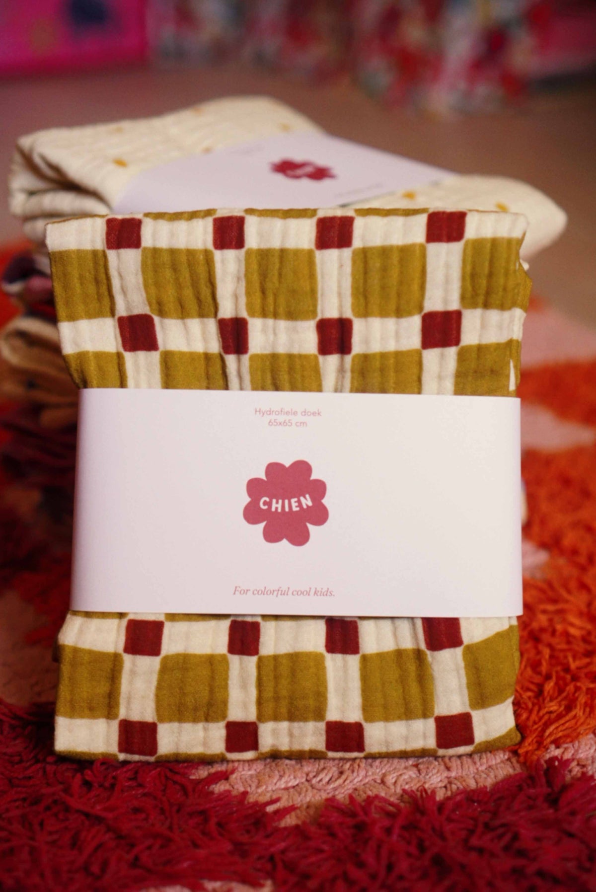 Hydrofiele doek Geblokt Quilt Olijfgroen