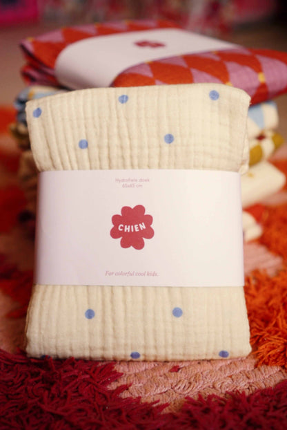 Hydrofiele doek Polkadot Blauw
