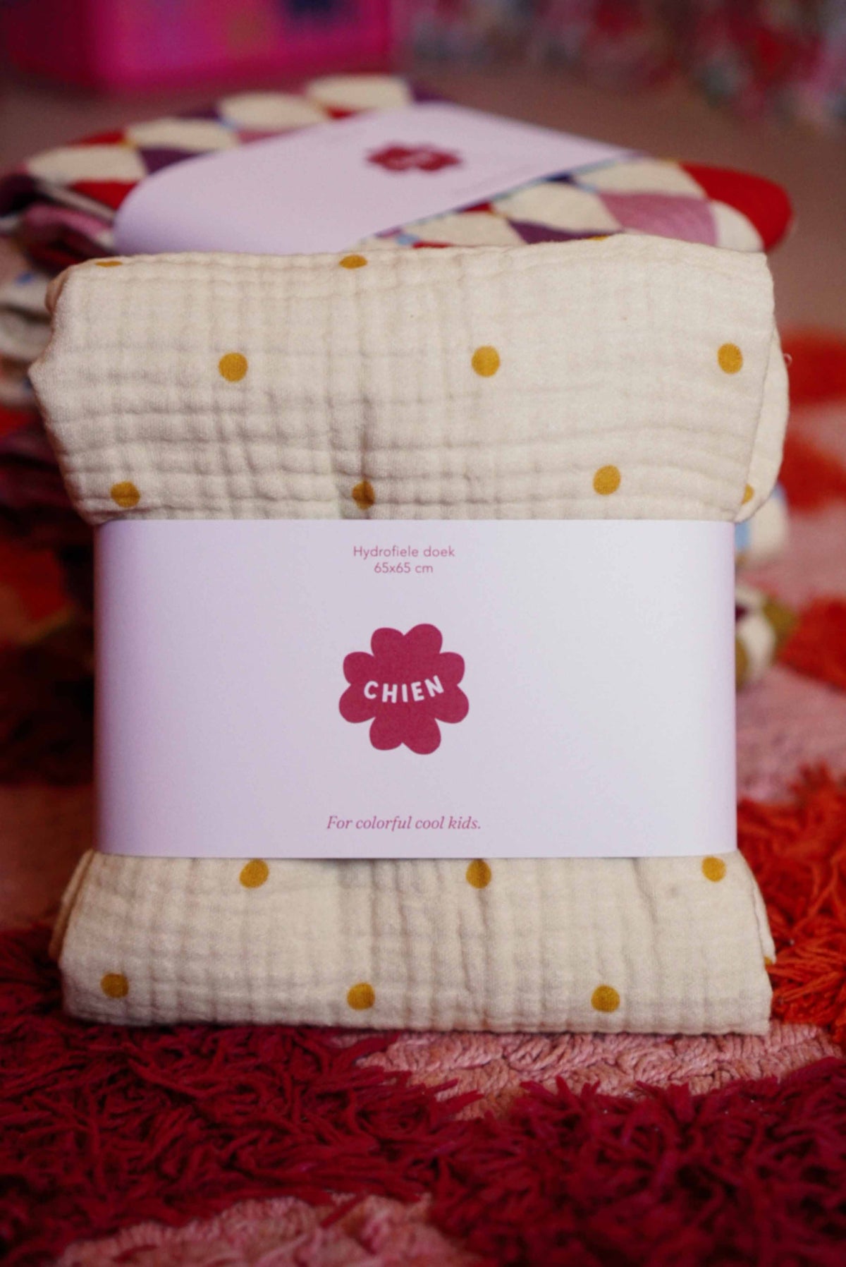 Hydrofiele doek Polkadot Geel