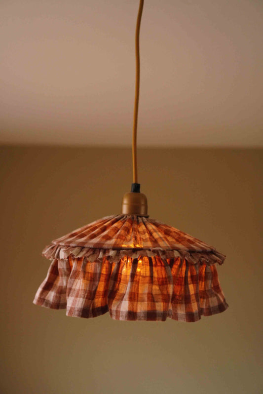 Lampenkap Linnen Gingham Bruin