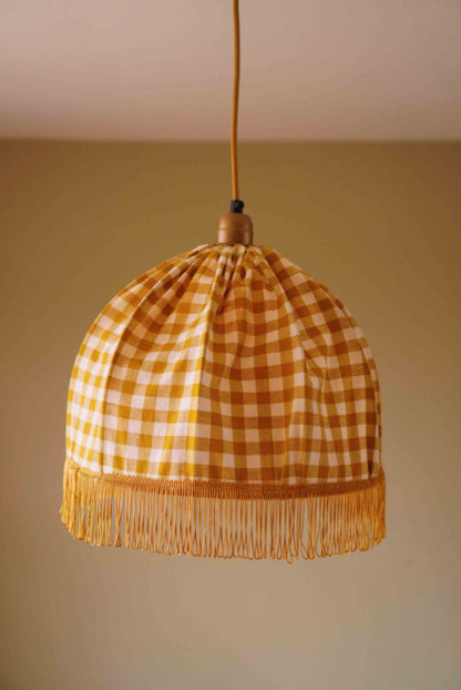 Lampenkap Katoen Gingham Geel