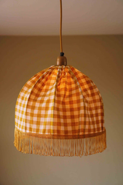 Lampenkap Katoen Gingham Geel
