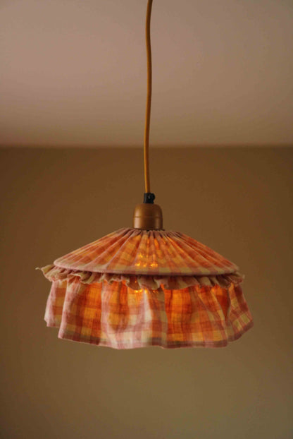 Lampenkap Linnen Gingham Roze