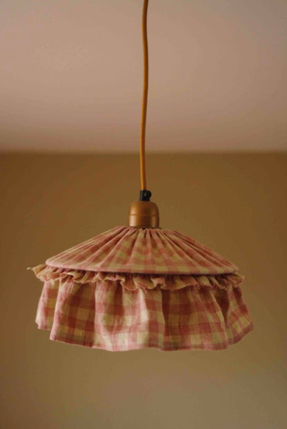 Lampenkap Linnen Gingham Roze