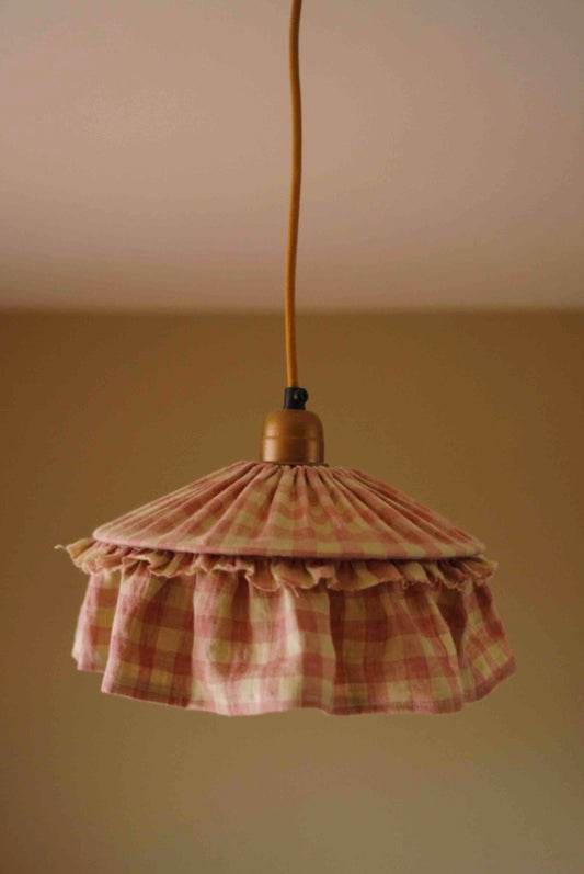 Lampenkap Linnen Gingham Roze
