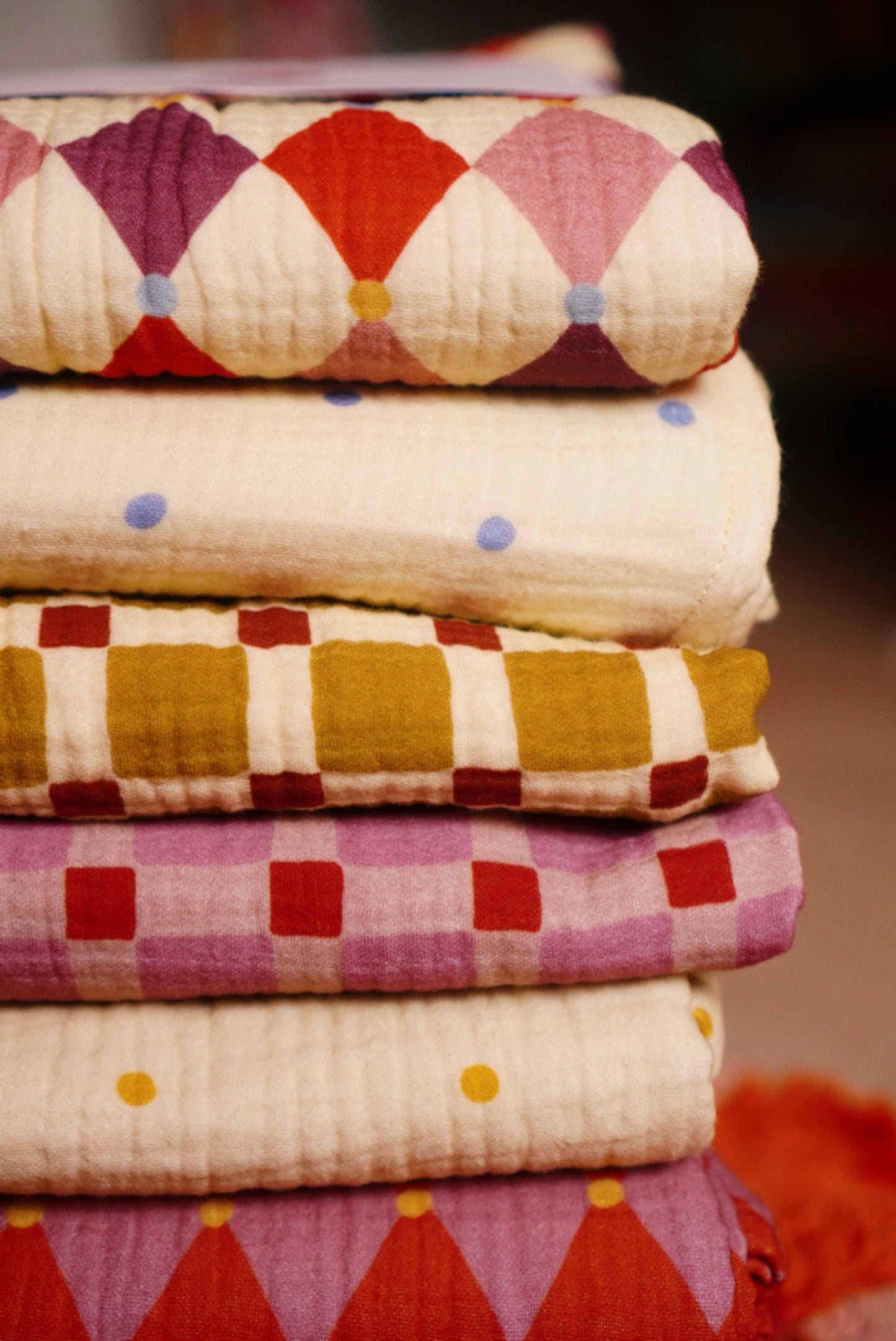 XL Hydrofiele doek Harlekijn Roze Rood