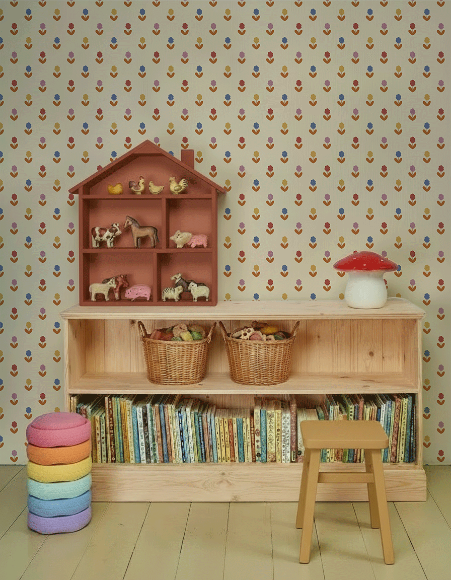 Behang Atelier Chien Bloemen Rood