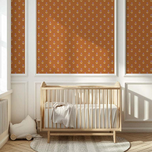 Behang Atelier Chien Bloemen Oranje