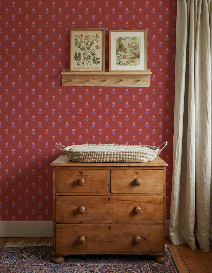 Behang Atelier Chien Bloemen Rood