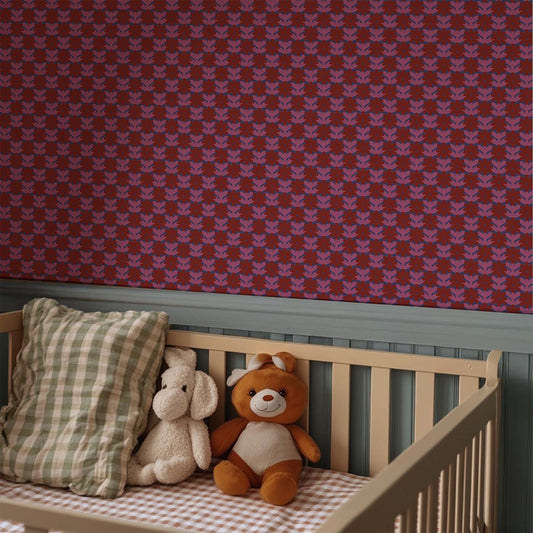 Behang Atelier Chien Vintage Bloemen Roze Blauw