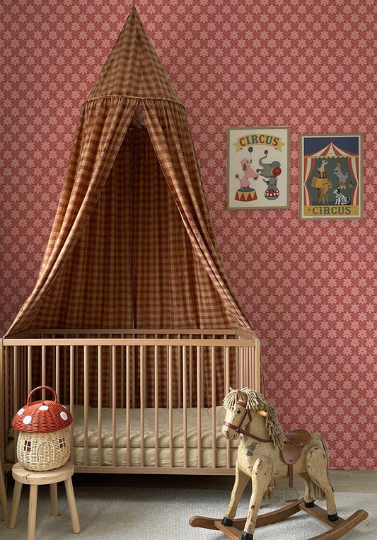 Behang Atelier Chien Vintage Bloemen Rood Roze