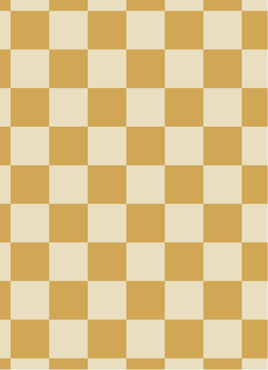 Behang Atelier Chien Dambord Okergeel