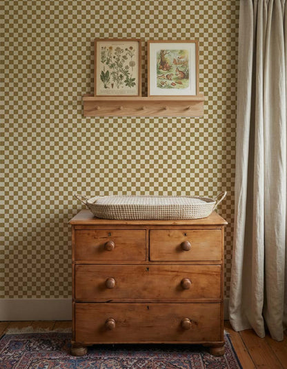 Behang Atelier Chien Dambord Olijfgroen