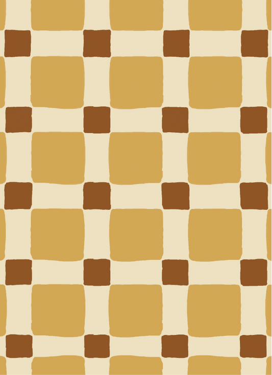 Behang Atelier Chien Geblokt Quilt Okergeel