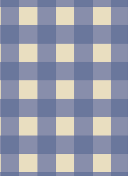 Behang Atelier Chien Gingham Ruiten Donkerblauw