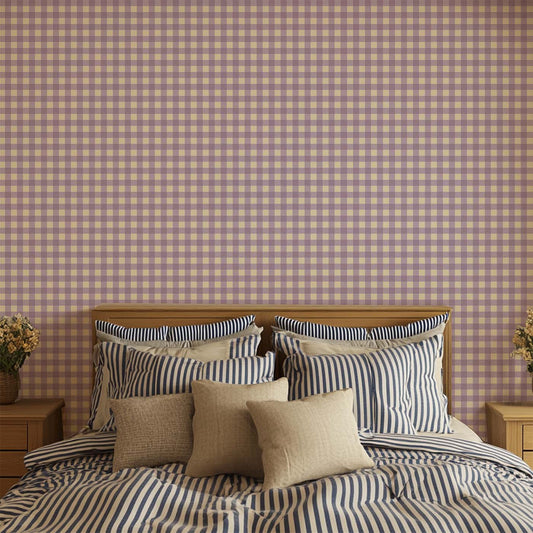 Behang Atelier Chien Gingham Ruiten Lila