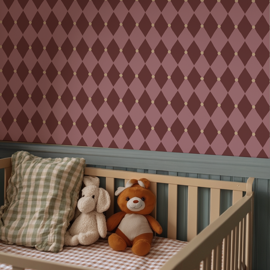 Behang Atelier Chien Harlekijn Bordeaux Roze