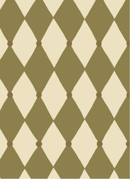 Behang Atelier Chien Harlekijn Olijfgroen