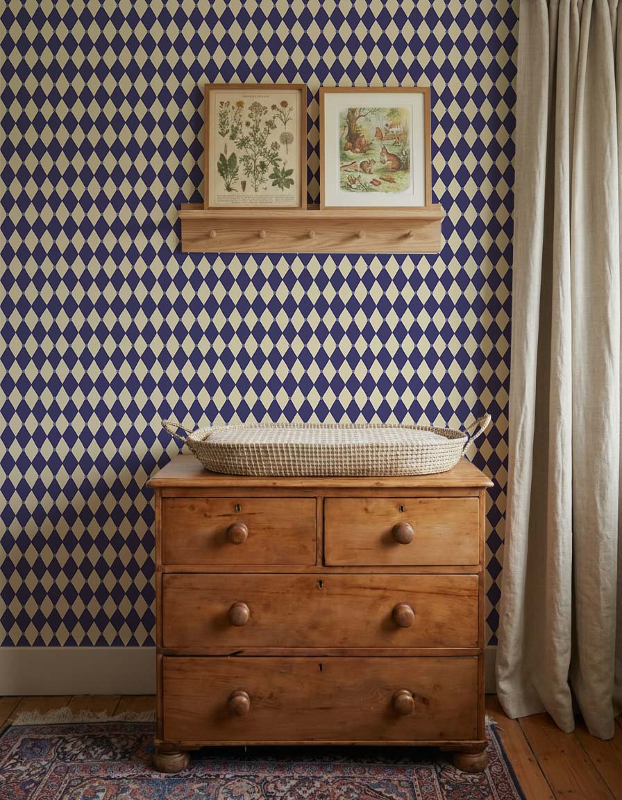 Behang Atelier Chien Harlekijn Donkerblauw