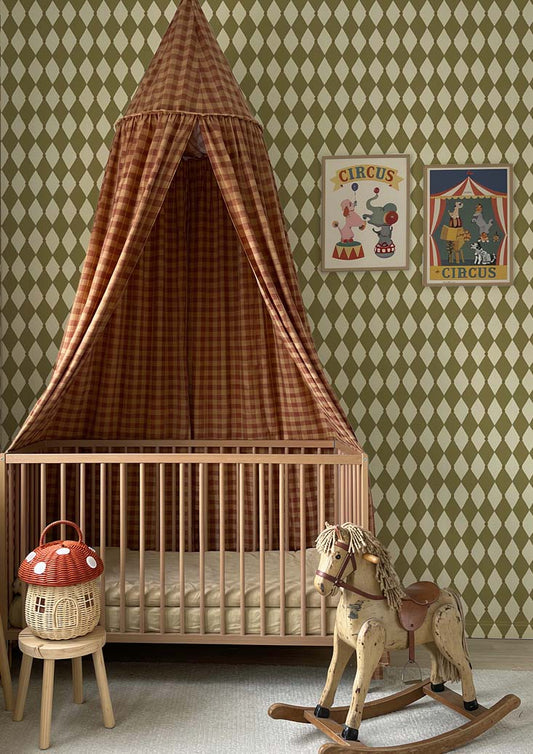 Behang Atelier Chien Harlekijn Olijfgroen