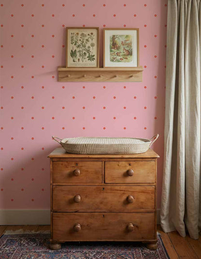 Behang Atelier Chien Polkadot Maxi Roze Rood
