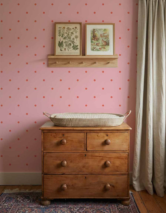 Behang Atelier Chien Polkadot Maxi Roze Rood