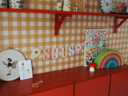 Behang Atelier Chien Gingham Ruiten Okergeel