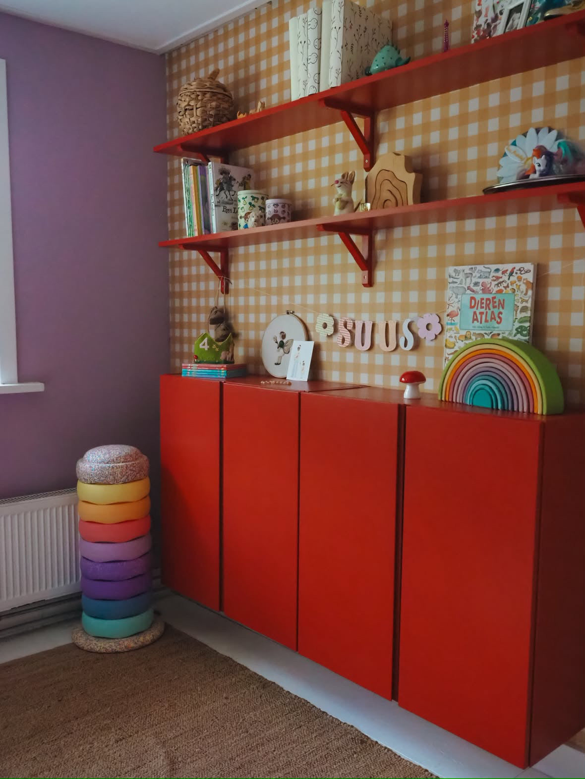 Behang Atelier Chien Gingham Ruiten Okergeel